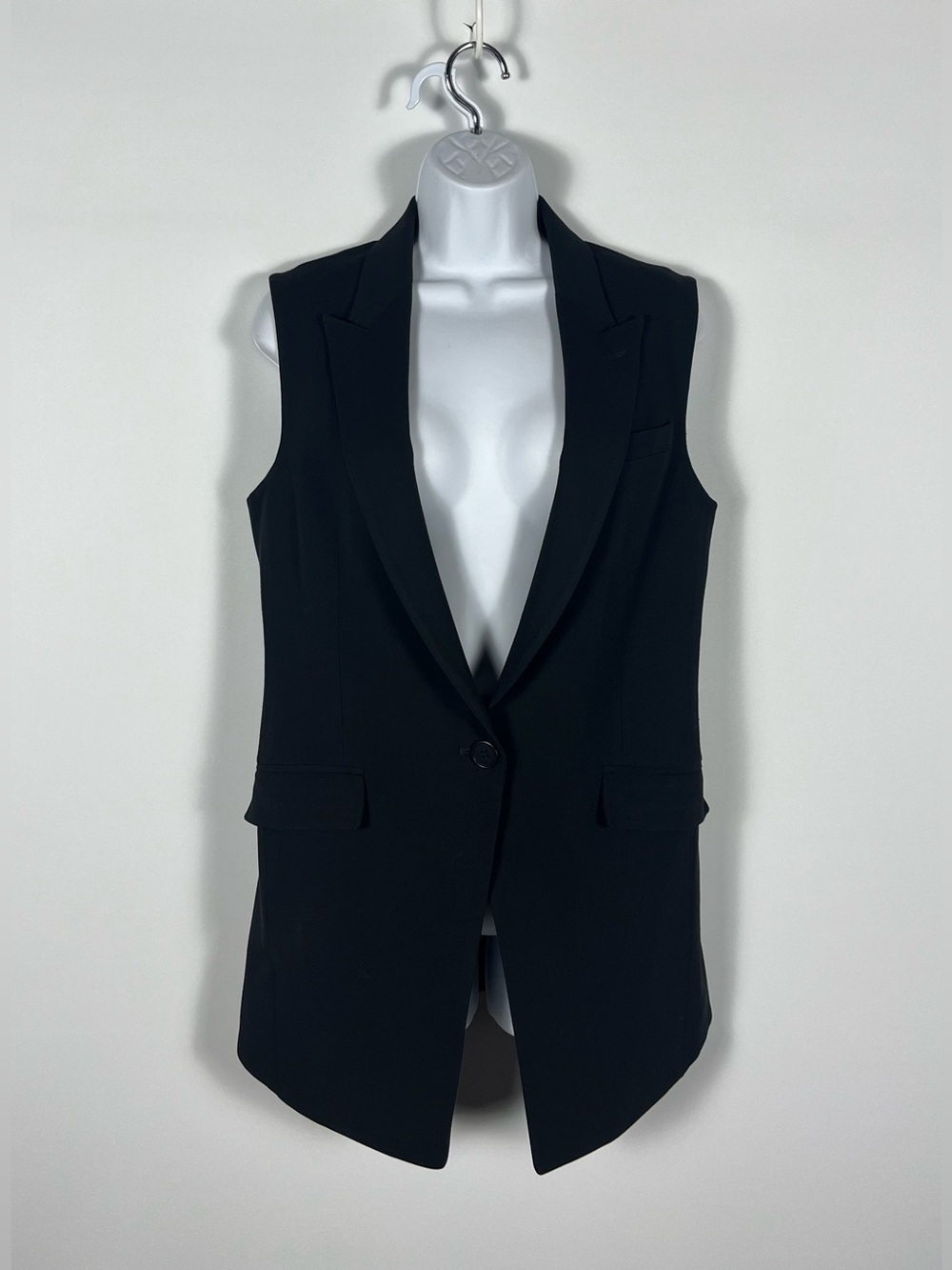 Theory Single Button Sleeveless Black Blazer Vest Women’s Size 8